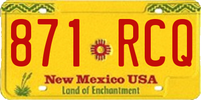 NM license plate 871RCQ