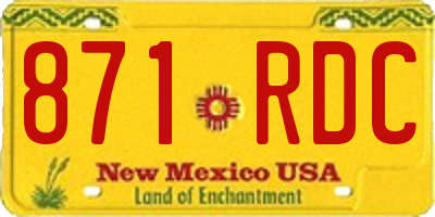 NM license plate 871RDC
