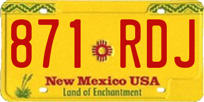 NM license plate 871RDJ