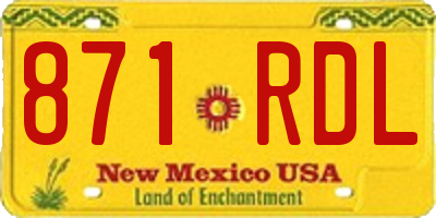 NM license plate 871RDL