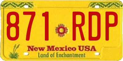 NM license plate 871RDP