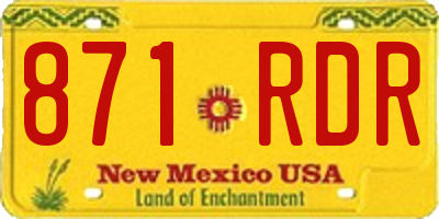 NM license plate 871RDR