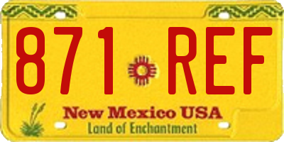 NM license plate 871REF