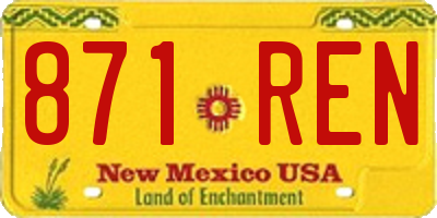NM license plate 871REN