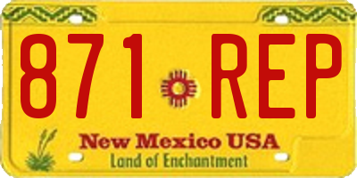 NM license plate 871REP