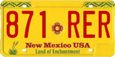 NM license plate 871RER