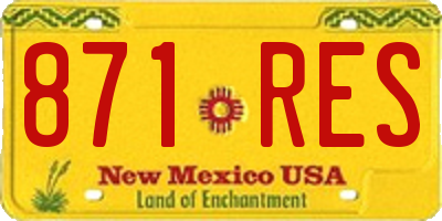 NM license plate 871RES
