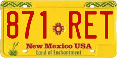 NM license plate 871RET