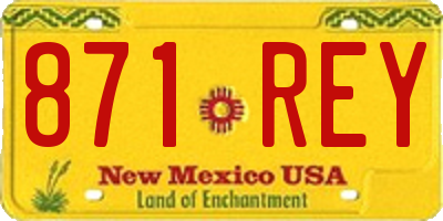 NM license plate 871REY