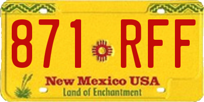 NM license plate 871RFF