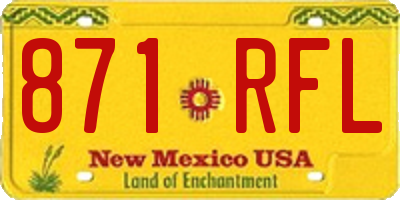 NM license plate 871RFL