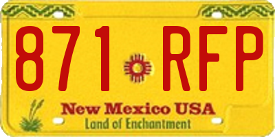 NM license plate 871RFP