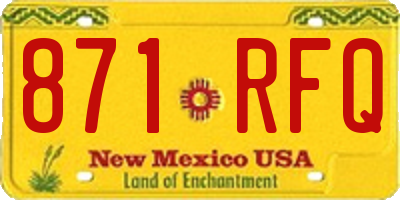 NM license plate 871RFQ