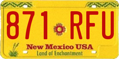 NM license plate 871RFU