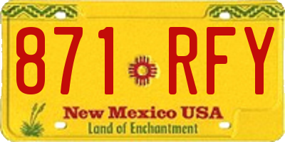 NM license plate 871RFY