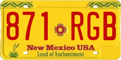 NM license plate 871RGB