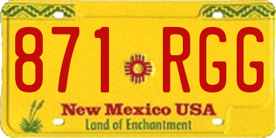 NM license plate 871RGG