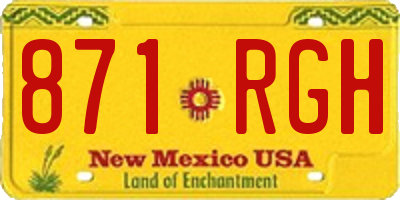 NM license plate 871RGH