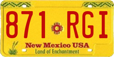NM license plate 871RGI
