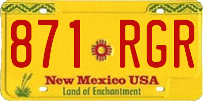 NM license plate 871RGR