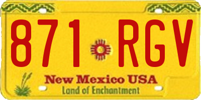 NM license plate 871RGV