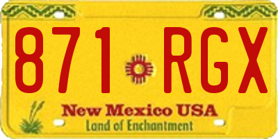 NM license plate 871RGX