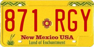 NM license plate 871RGY