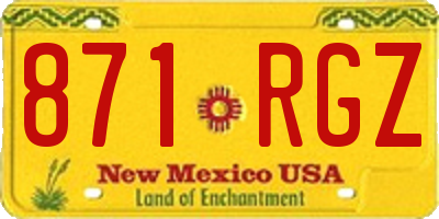 NM license plate 871RGZ