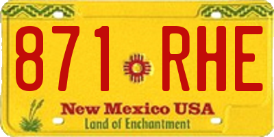 NM license plate 871RHE