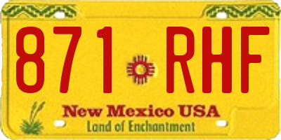 NM license plate 871RHF
