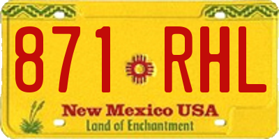 NM license plate 871RHL