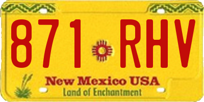 NM license plate 871RHV