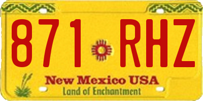 NM license plate 871RHZ