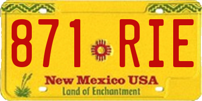 NM license plate 871RIE