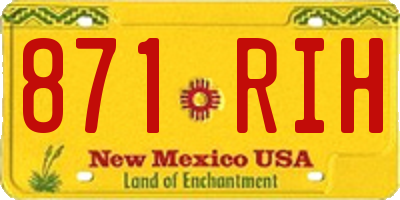 NM license plate 871RIH