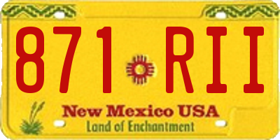 NM license plate 871RII