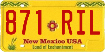 NM license plate 871RIL
