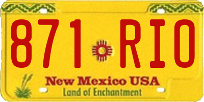 NM license plate 871RIO