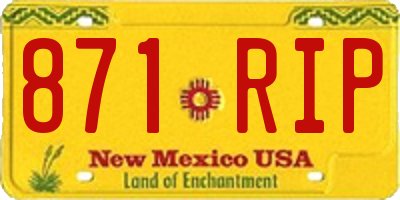NM license plate 871RIP