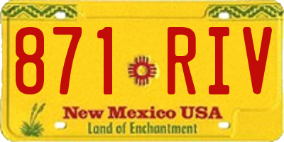 NM license plate 871RIV