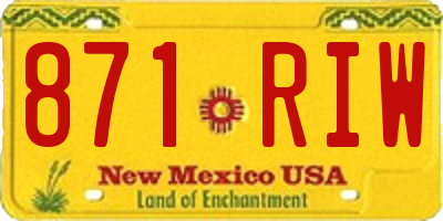 NM license plate 871RIW