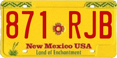 NM license plate 871RJB