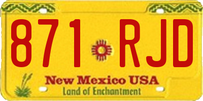NM license plate 871RJD