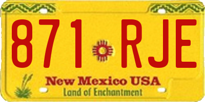 NM license plate 871RJE