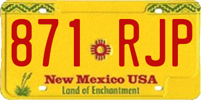 NM license plate 871RJP