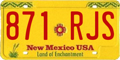 NM license plate 871RJS