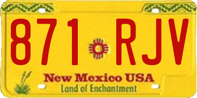NM license plate 871RJV