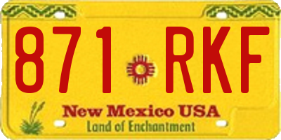 NM license plate 871RKF
