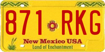 NM license plate 871RKG