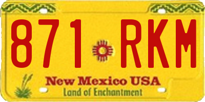 NM license plate 871RKM